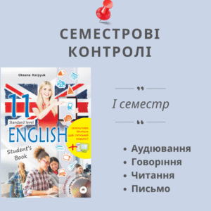 Семестрові контролі АГЧП для 11 класу на І семестр