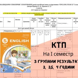 Календарно-тематичне планування для 5 класу на І семестр за підручником О. Карпюк з групами результатів