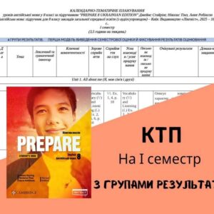 Календарно-тематичне планування для 8 класу на І семестр за підручником PREPARE з групами результатів